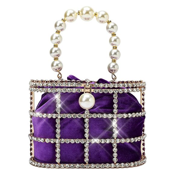 Sparkling Bling Things Handbags - NEW Sparkling Bling Swarovski Crystal Rhinestone Pearl Clutch Purse Bag …